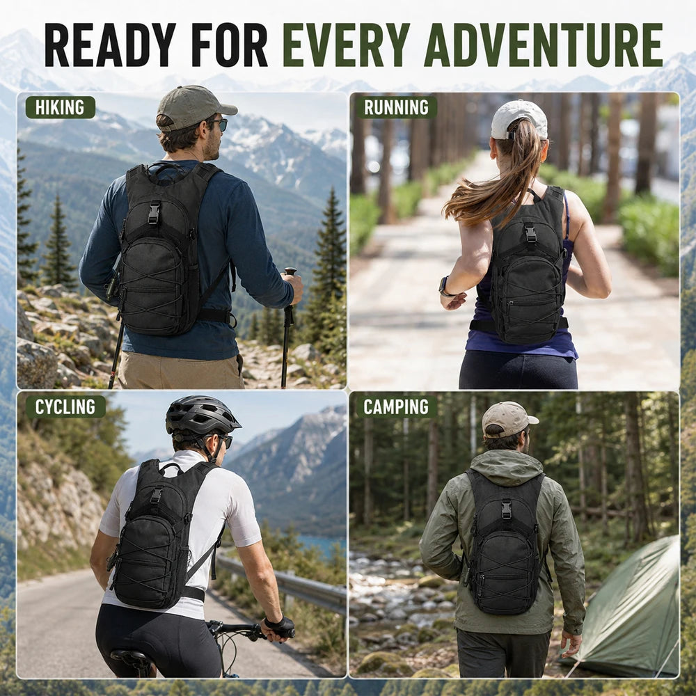 Hydration Backpack with Water Bladder for Hiking Camping and Cycling