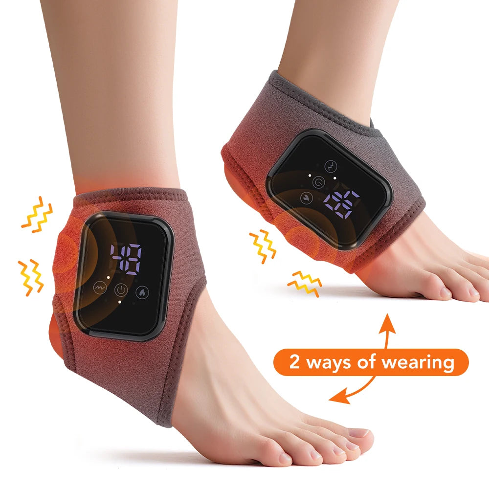 Heated Ankle Brace, Hot Compress Ankle Support Wrap for Sprain Relief, Joint Protection Foot Brace