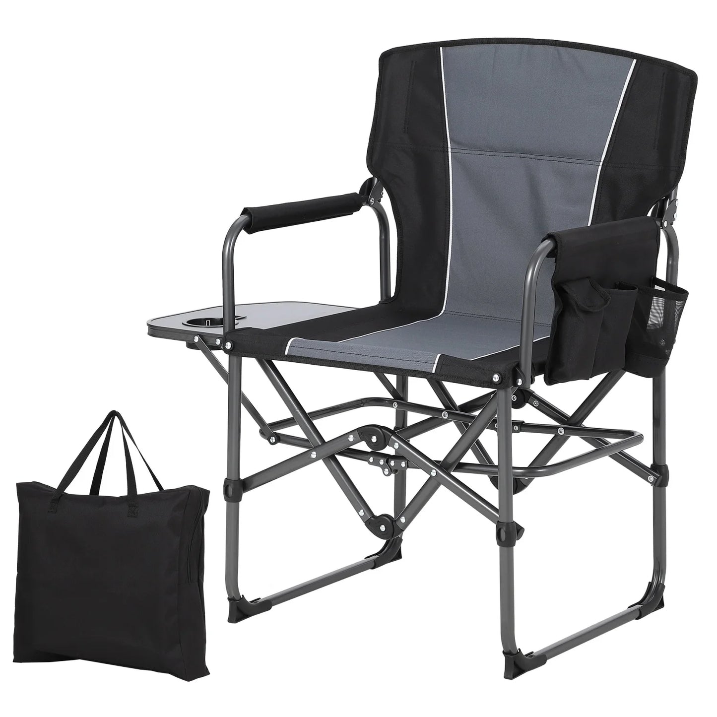 Hismiss Heavy Duty Folding Directors Chair With Cup Holder