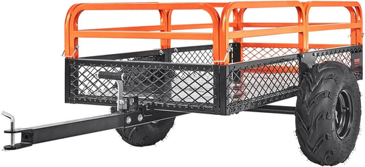 Trailer Tow Behind Dump Cart, 1500lbs 15 Cubic Feet, Heavy Duty Yard Garden Trailer Pull Behind Dump Trailer