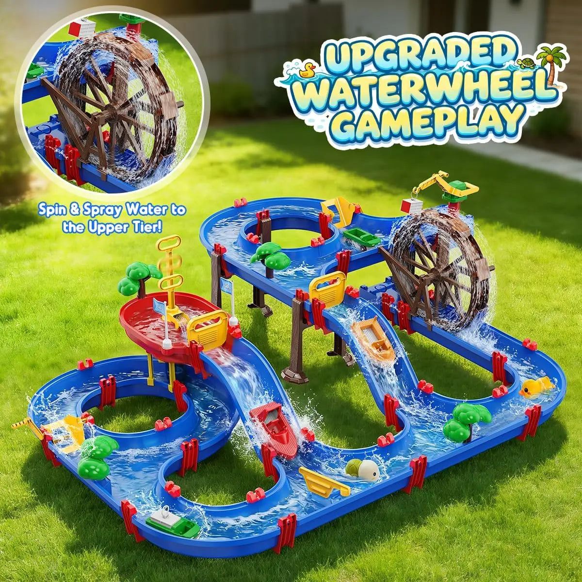 VATOS Outdoor Waterwheel Irrigation Truck Playset for Kidsране
