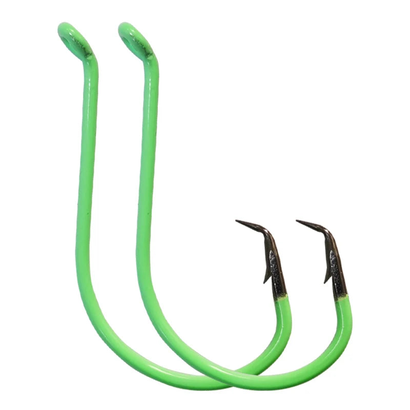 20Pcs Glow in Dark Circle Hooks Saltwater Offset Fishing Hooks for Catfish Bass Trout, Available in 7 Sizes (1/0 to 10/0)