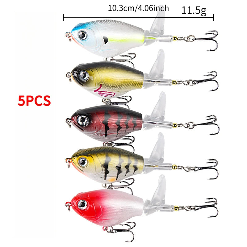 Fat Body Propeller Surface Wobbler Fishing Lure Kit