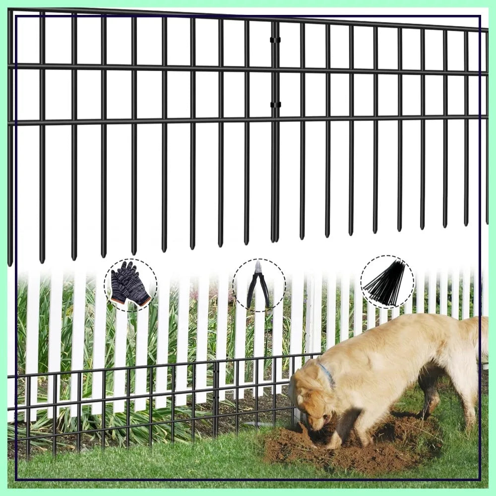No Dig Garden Fence Kit 42.5ft 30 Panels Dog Rabbit Barrier