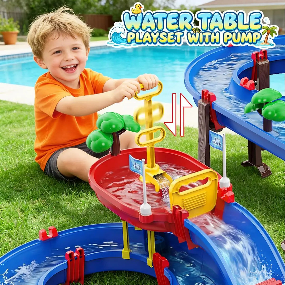 VATOS Outdoor Waterwheel Irrigation Truck Playset for Kidsране