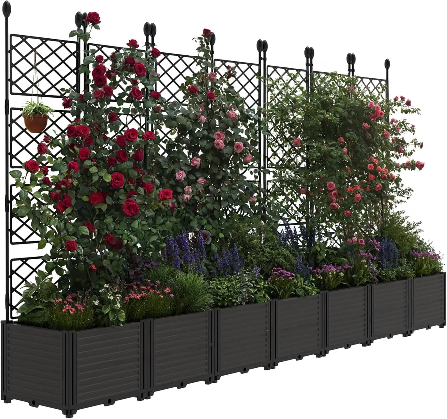TWISTER.CK Self Watering Planter Box With Integrated Garden Trellis