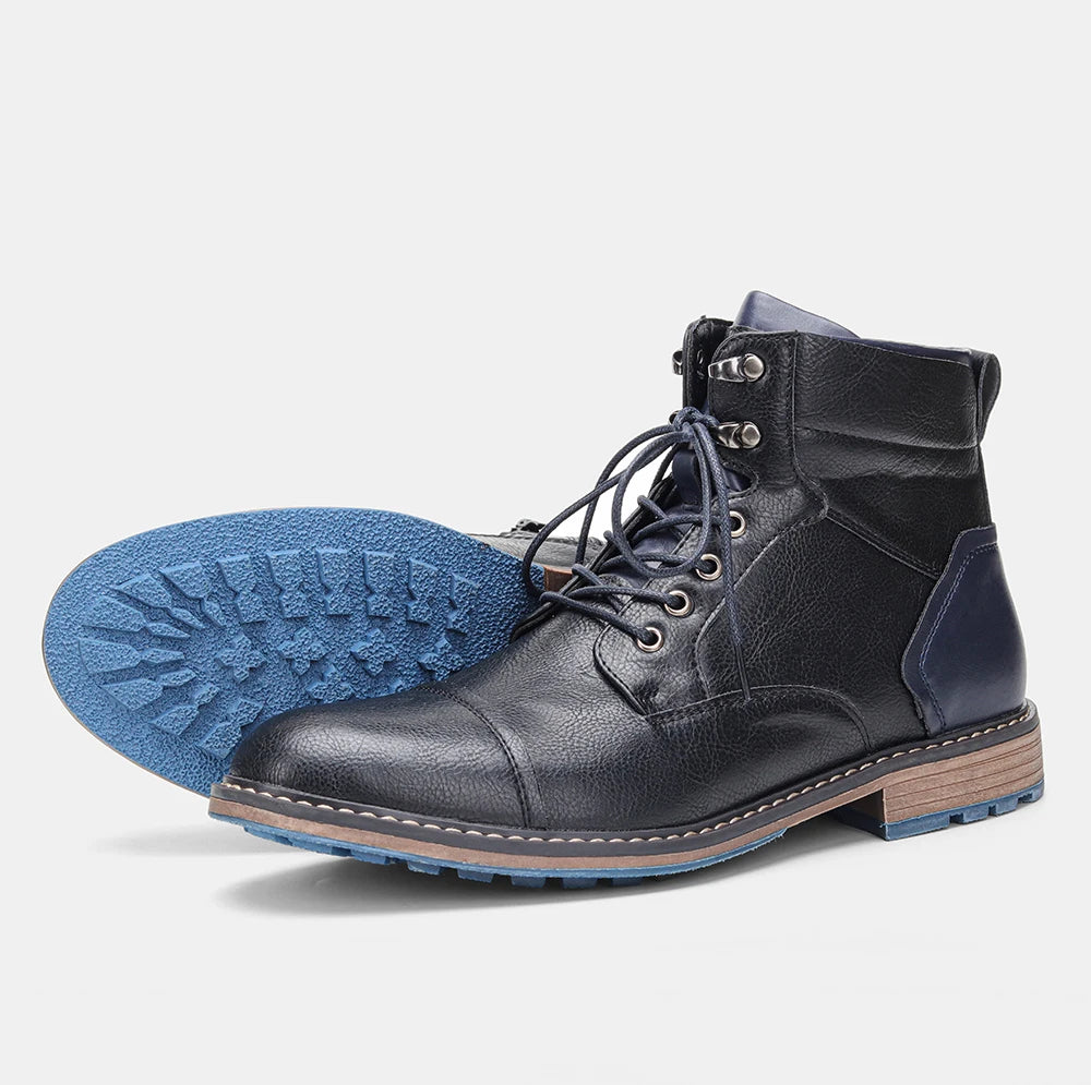 Classical Men Boots 2026 Fashion Comfortable Spring Leather Boots with Zipper