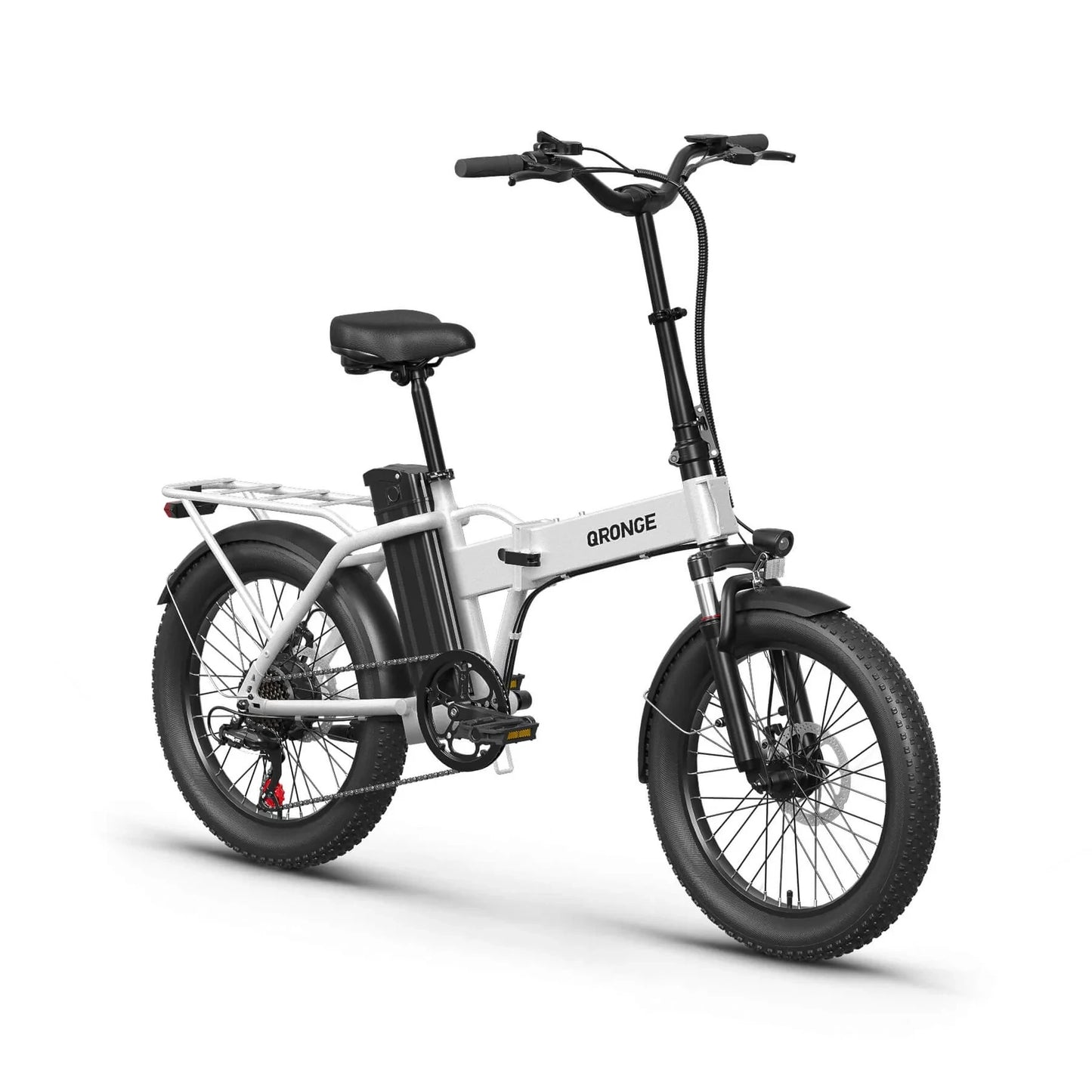 QRONGE Waterfall Folding Electric Bicycle 1000W Peak 48V 13.5AH 20" Fat Tire Electric Bike 70 Max Miles E-bike Commute 28MPH max