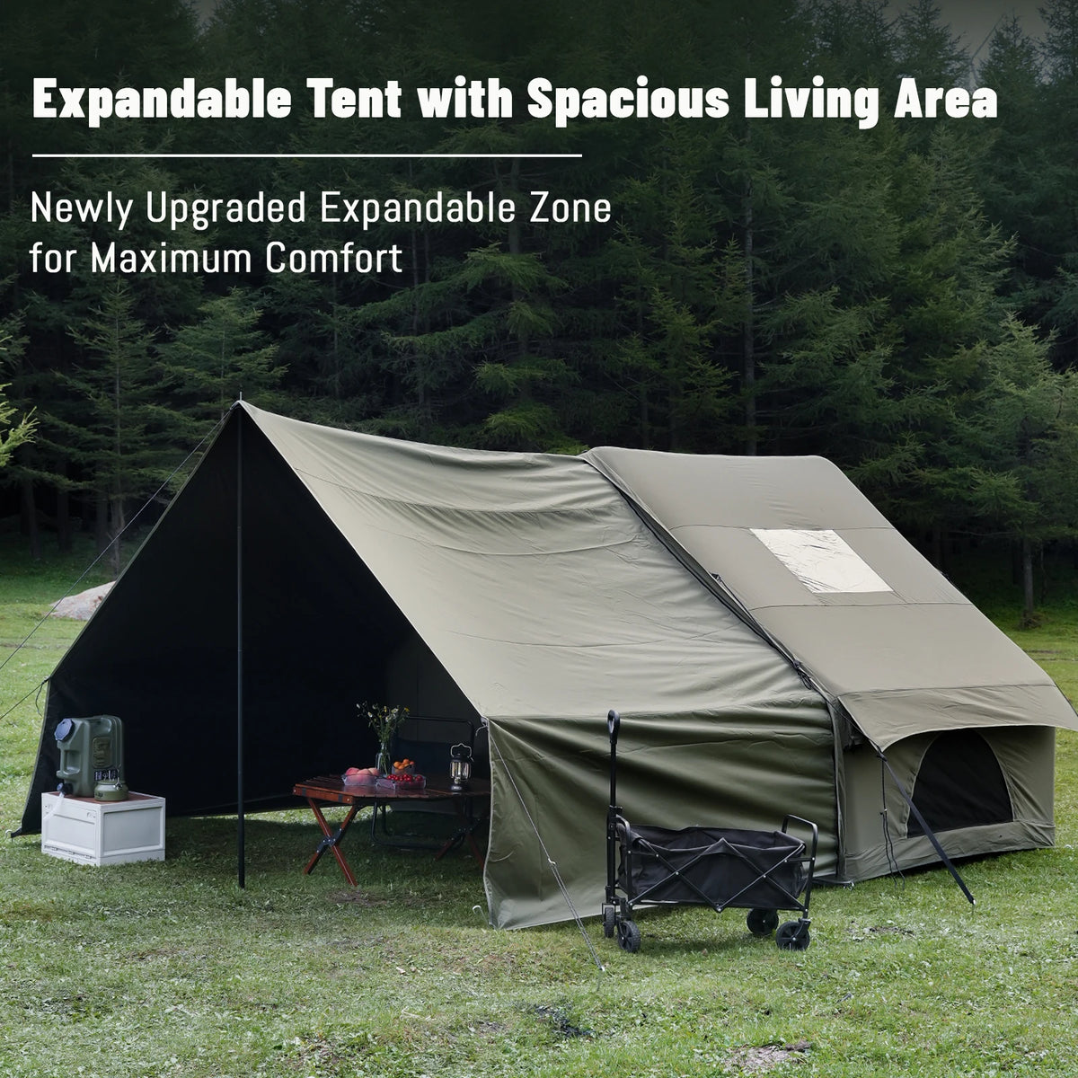Pakicetus Inflatable Camping Tent With Extended Sun Canopy For Families