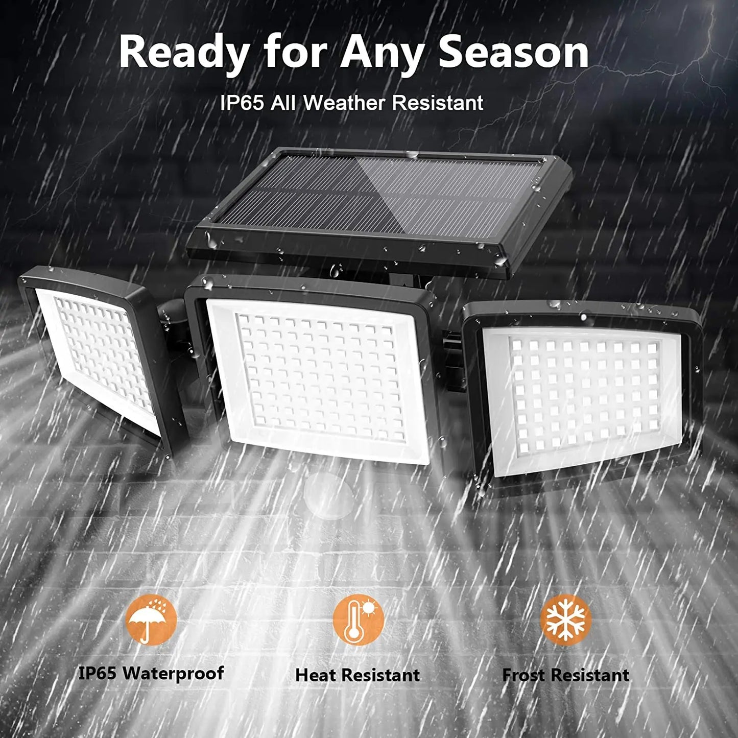 3 Pack Outdoor Solar Lights, 2800LM, 1400mAh Battery Capacity, Motion Sensor Security Lights for Porch, Garage, Yard Entrance, Patio
