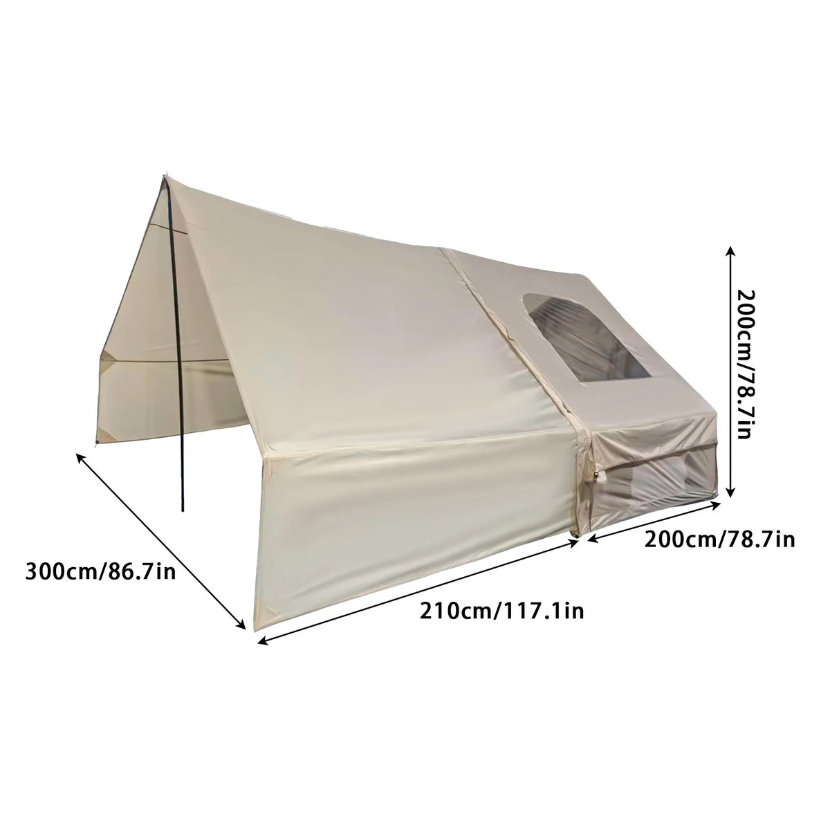Pakicetus Inflatable Camping Tent With Extended Sun Canopy For Families
