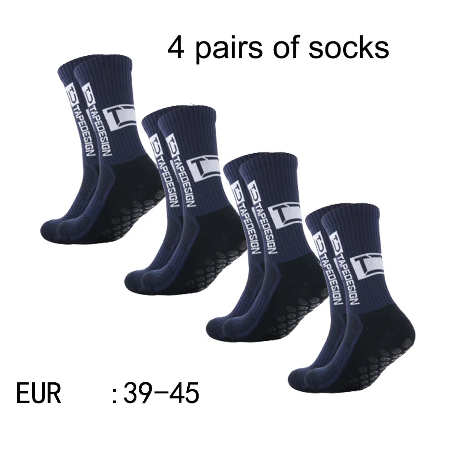 4 pairs of new TC mid tube glued football socks for sports training and competition, non slip and breathable socks 2030
