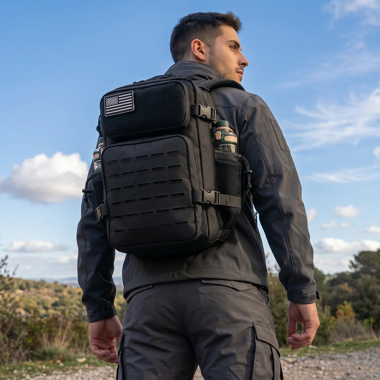 ReFire Gear Molle Hiking Backpack With Dual Cup Holders