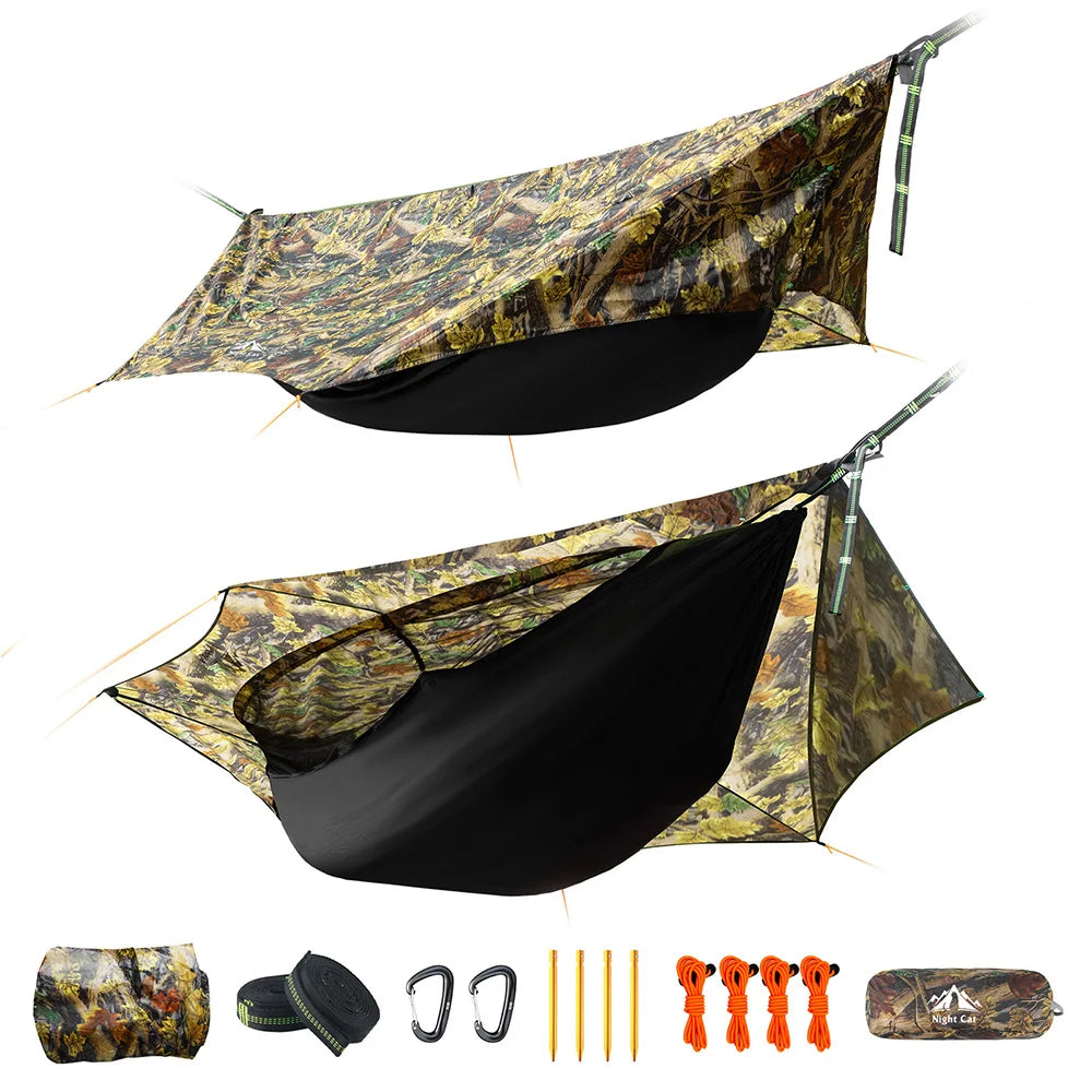Night Cat Camping Hammock Tent With Waterproof Bug Net