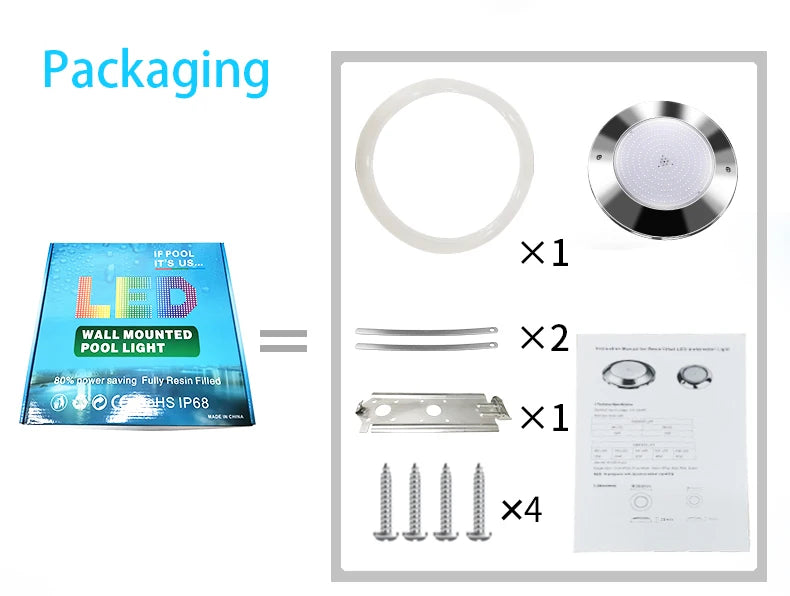 Refined Factory Swimming Lamp IP68 RGB White Wall Mounted LED Pool Light for Fpuntain Ponds Lighting