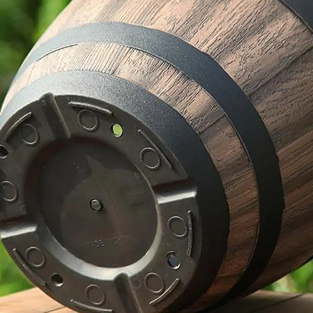 Rustic Farmhouse Whiskey Barrel Planter - Faux Wooden Plastic Flower Pot with Drainage Holes Home Garden Patio Yard Decor