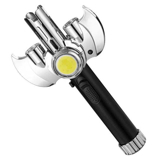 Metal Jet Gas Spray Gun Equipped W/ COB Lighting Outdoor Windproof Portable Turbine Torch Lighter for Gift Cigarette Accessories