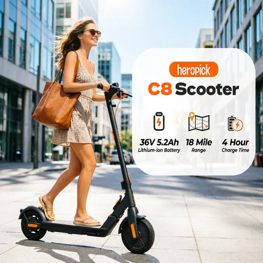 HeroPick C8 Electric Scooter 350W 19 MPH Foldable For Adults