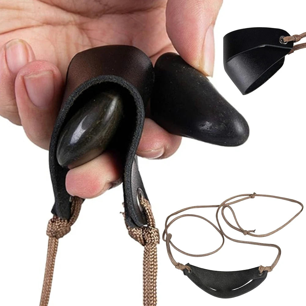 1-5Pcs New Handmade Leather Shepherd Sling Pouch Old-Fashioned Slingshot for Outdoor Sports Camping Shooting Hunting Accessories