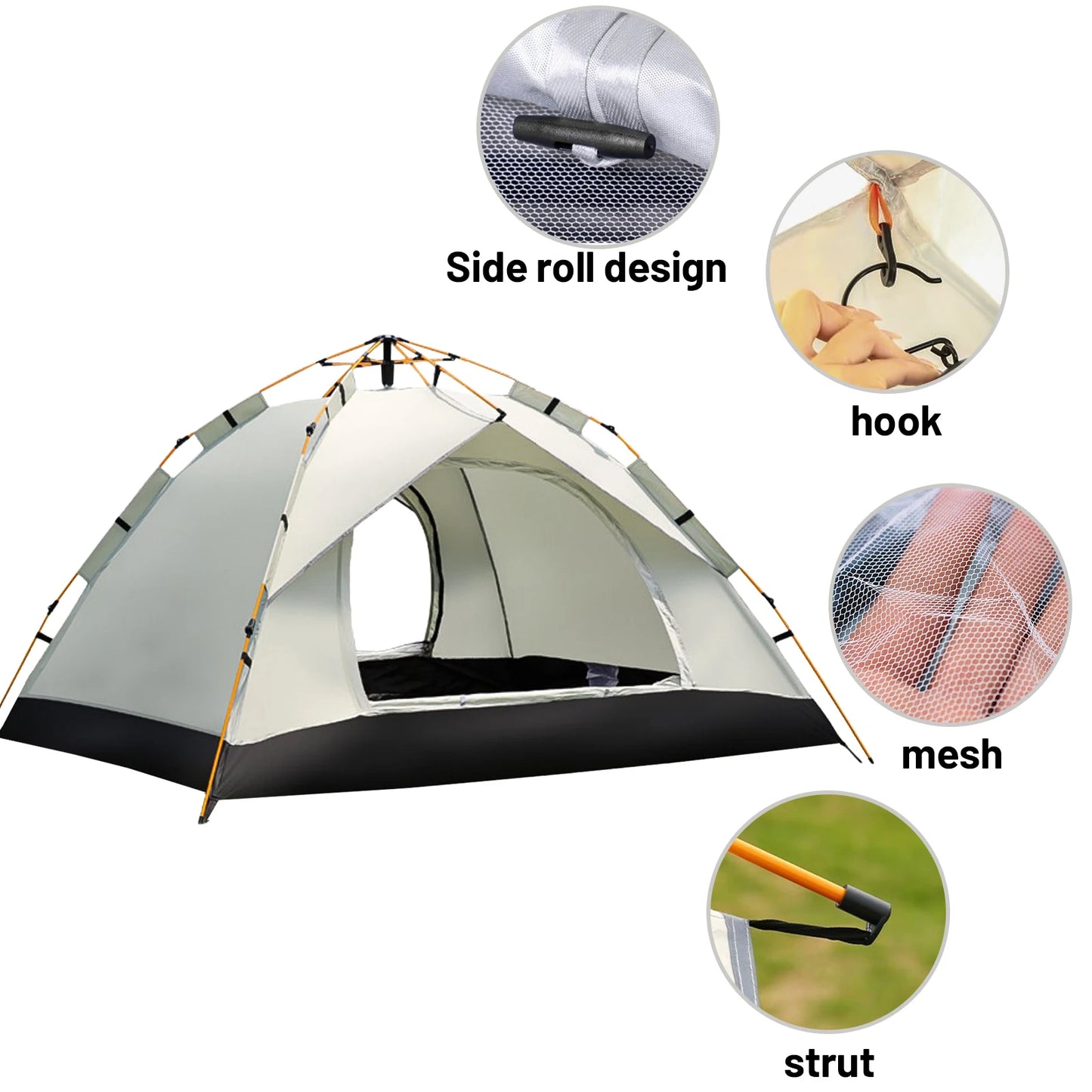 Pakicetus Auto-Tent Quick Setup Sunshade for 3-4 People