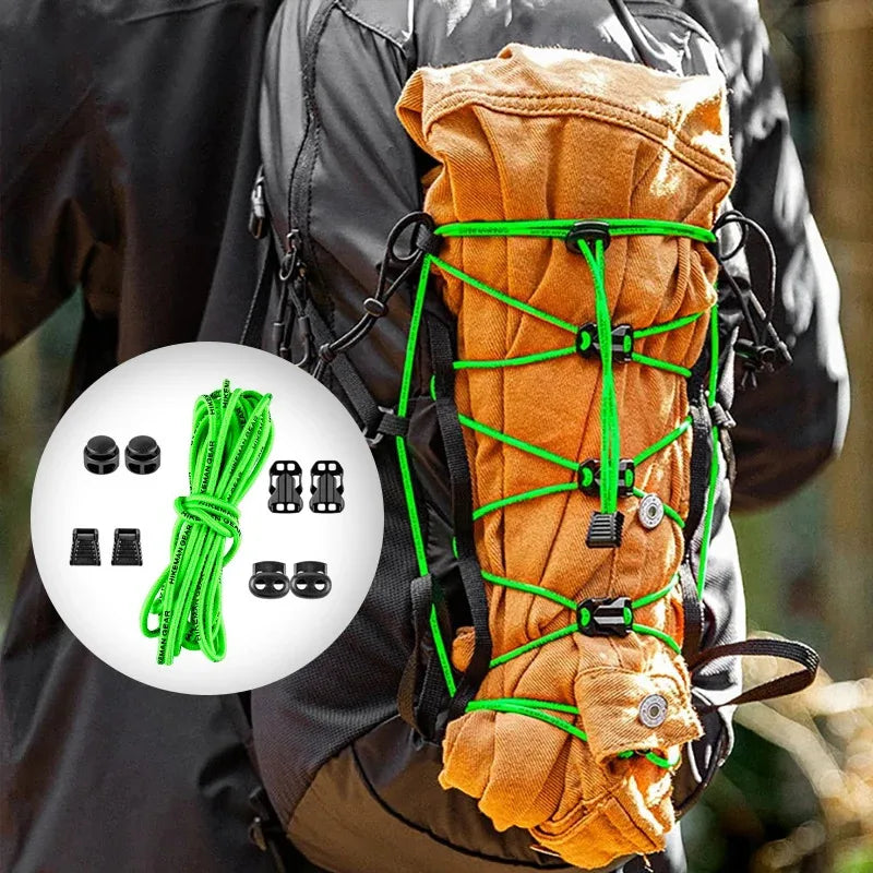 HIKEMAN DIY Adjustable Backpack Buckle Elastic Expansion Strap for Outdoor Hiking Camping External Hanging Fastener