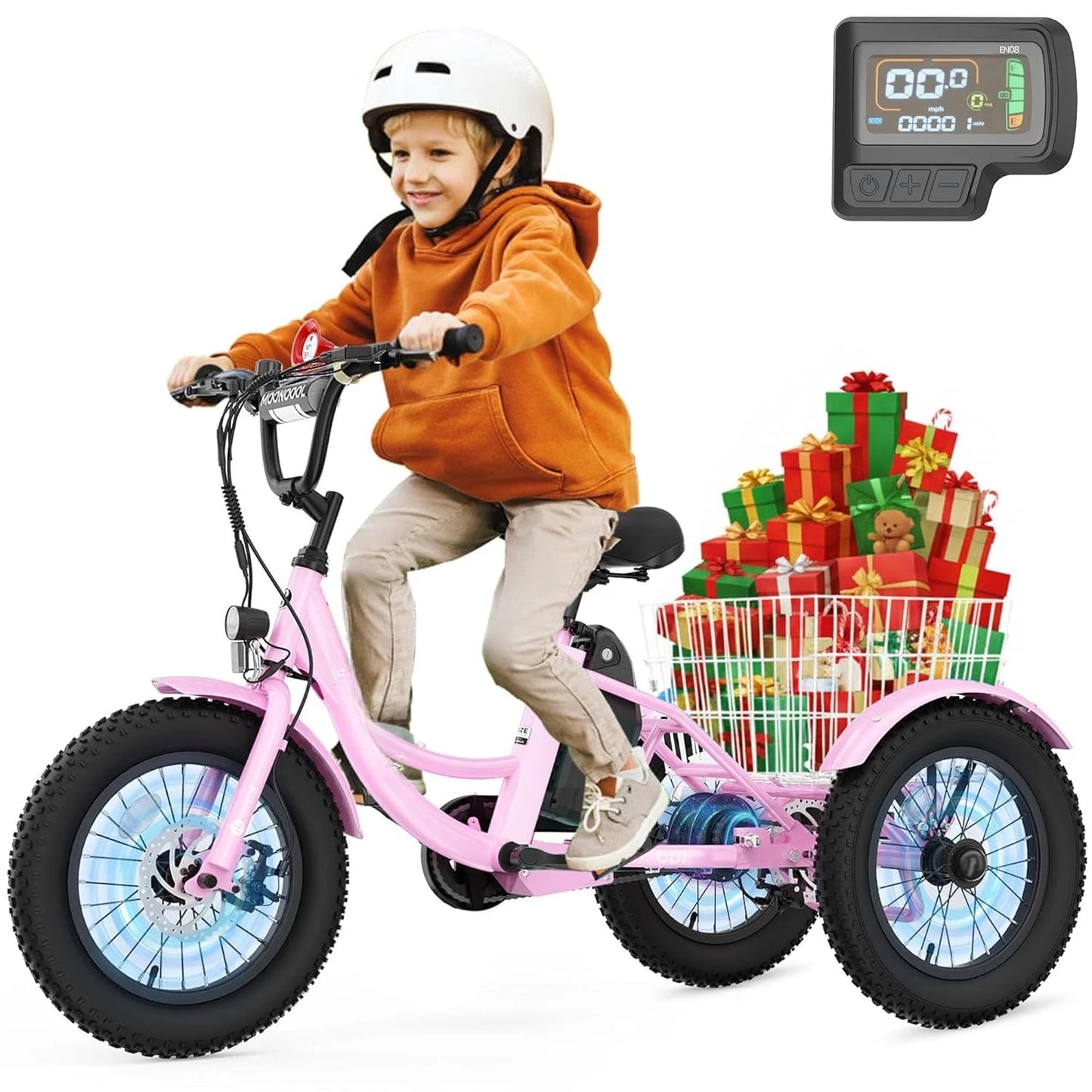 Youth Electric Trike 250W Three-Wheel Fat Tire Aluminum Frame