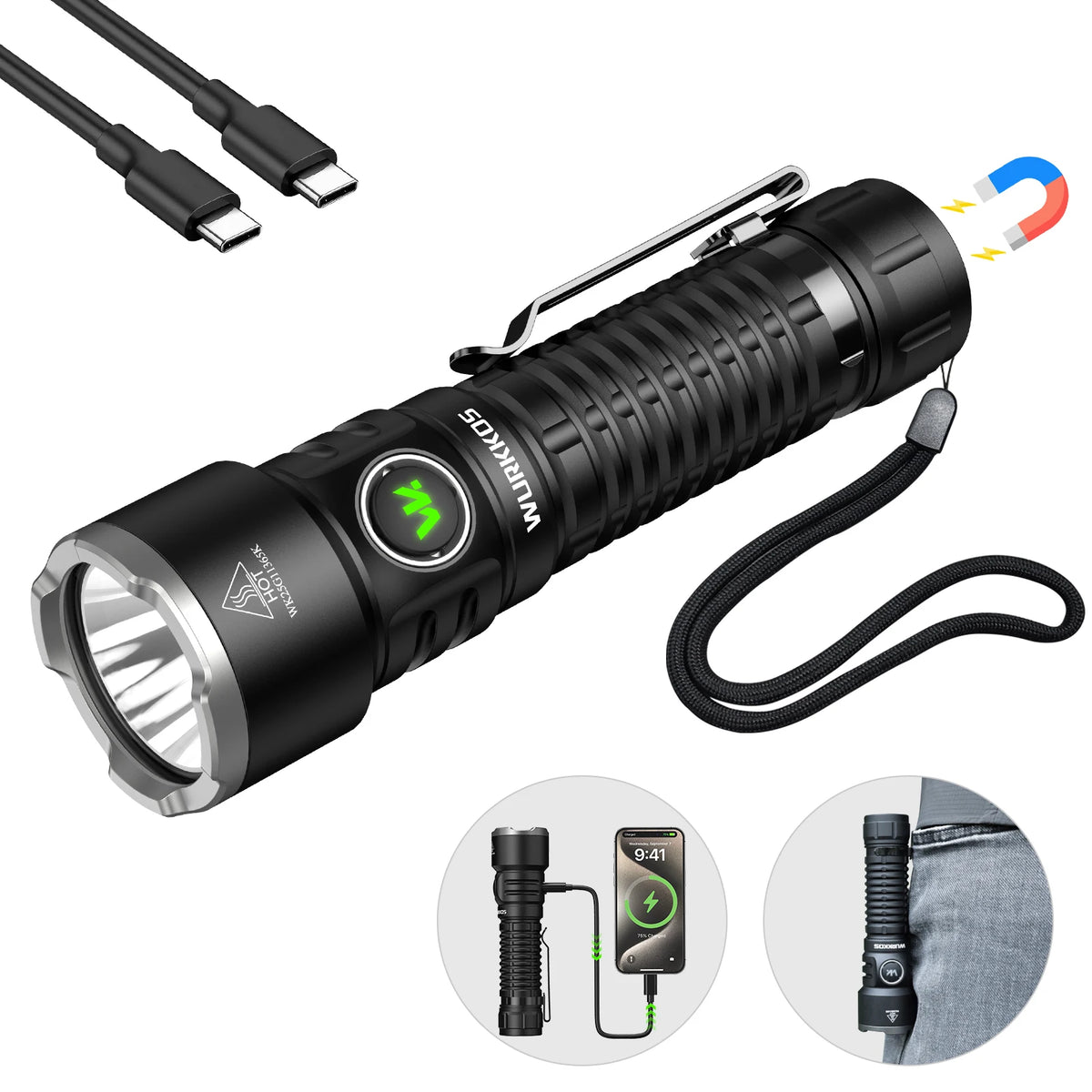 Wurkkos TS28 Upgrate Mini Flashlight Rechargeable & Charging output with Ultra Long Range Lighting for Local Delivery