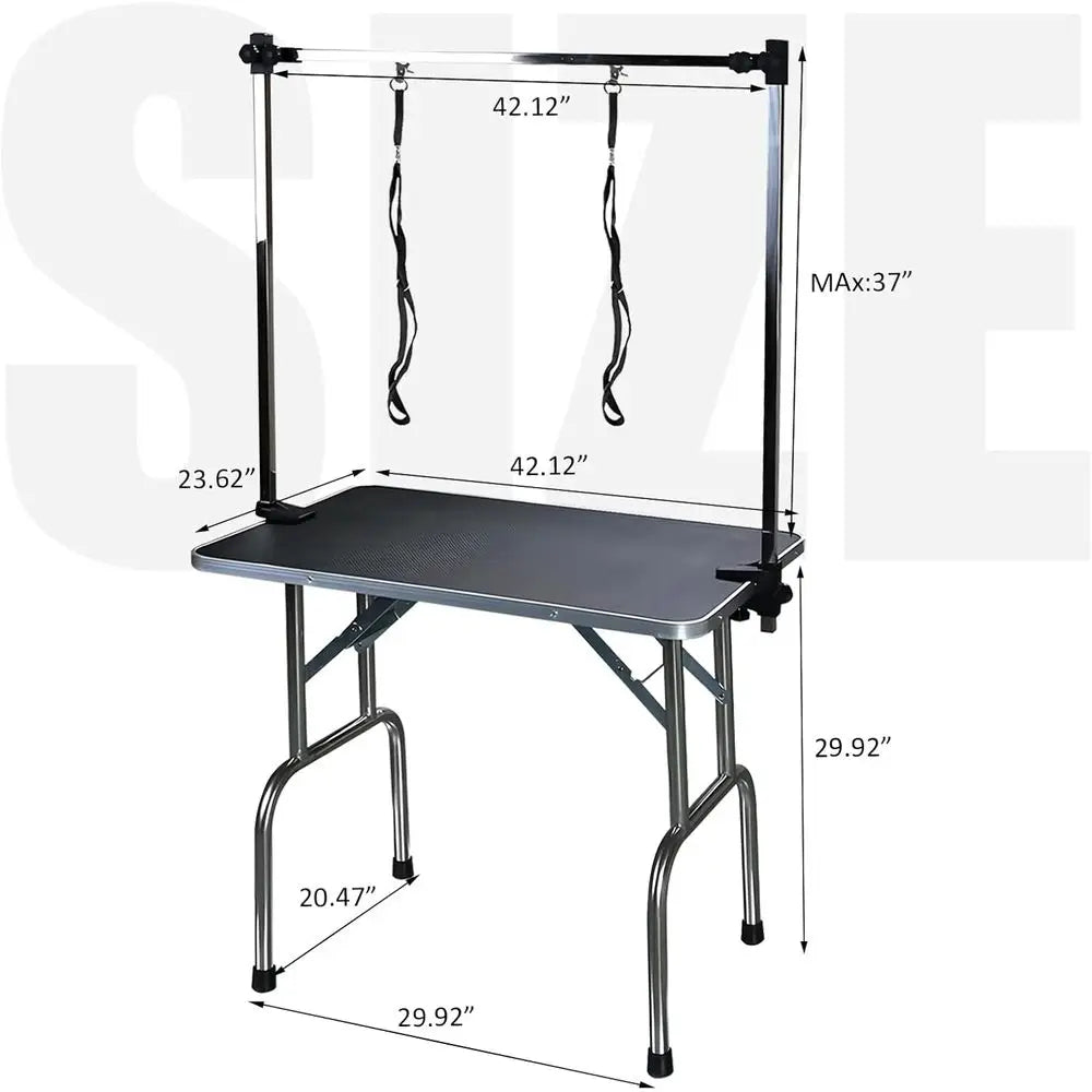 42 Inch Proional Adjustable Pet Grooming Table Heavy Duty with Arm Noose & Mesh Tray or Dog Cat Shower Table Maximum acity Up to