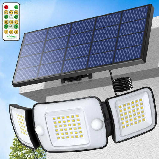 Intelamp Outdoor Solar LED Wall Lamp With Dual Motion Sensor