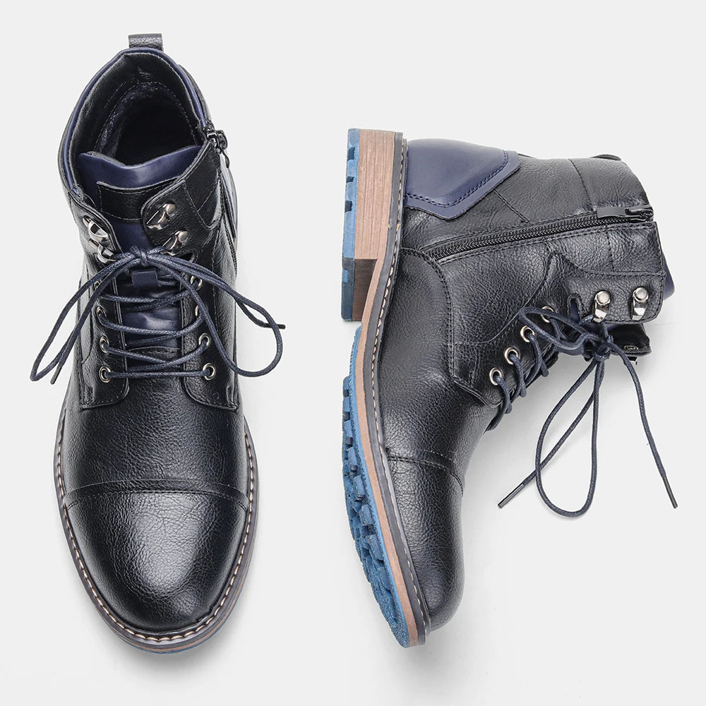 Classical Men Boots 2026 Fashion Comfortable Spring Leather Boots with Zipper