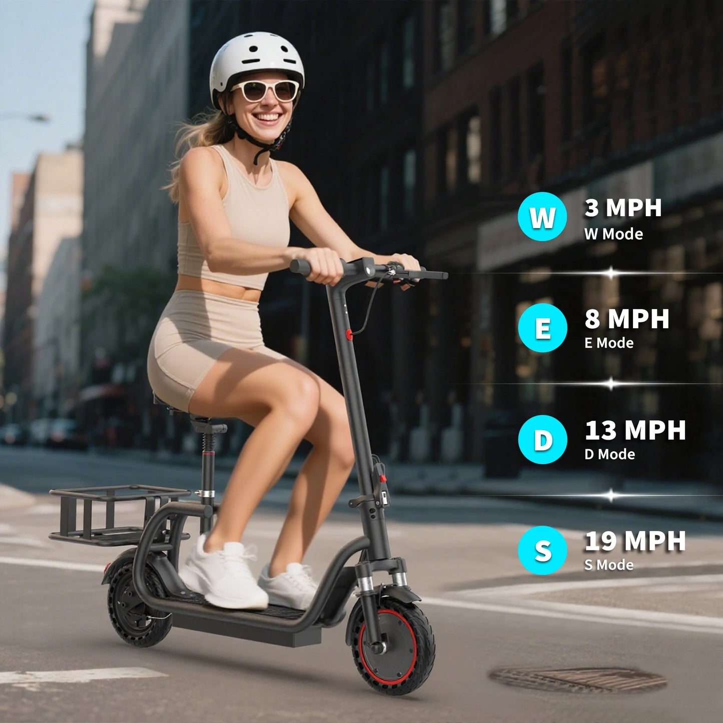 Aovopro Foldable Electric Bike With Basket And 17 Mile Range