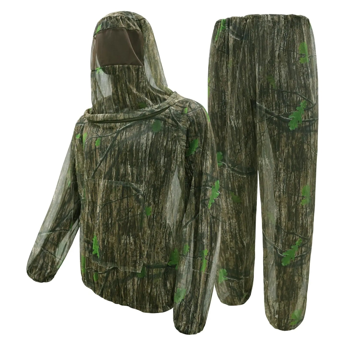 Full Body Mosquito Suit Mesh Bug Jacket and Pants Set with Hood Ultra-Fine Insect Netting Protective Clothing for Outdoor Fishing Camping Hiking Hunting Beekeeping Breathable Lightweight Gear