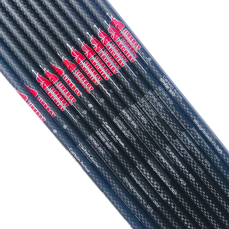 6/12pcs Linkboy Archery ID6.2mm Pure 100% 3K Carbon Arrows Shafts 32" Sp250-800 Compound Traditional Bow arco e flecha hunting