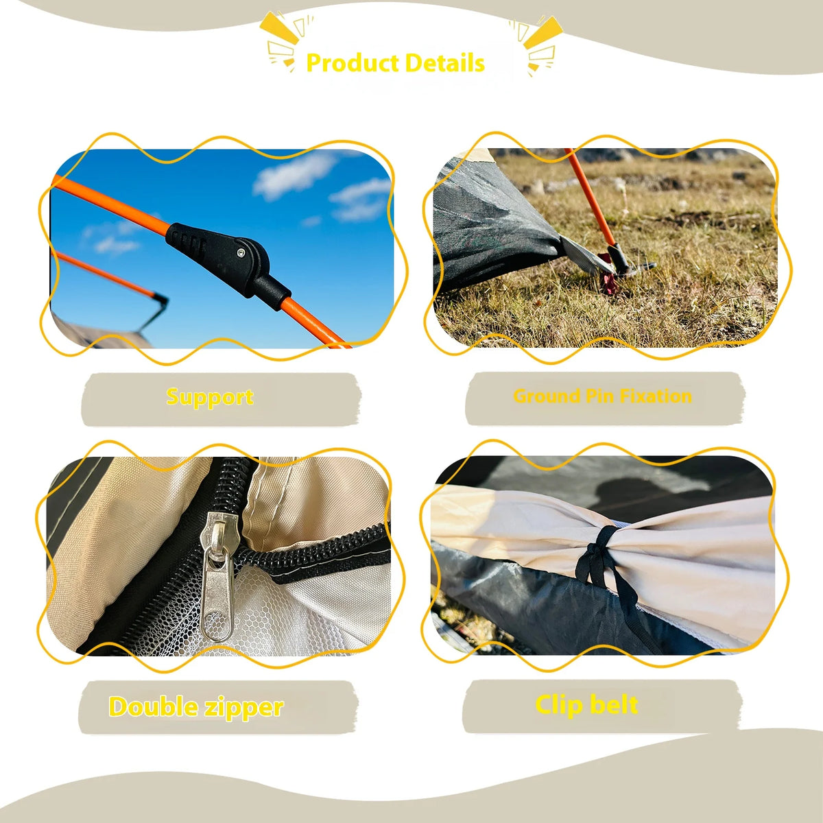Pakicetus Instant Pop Up Camping Tent With Easy Setup Portable Shelter