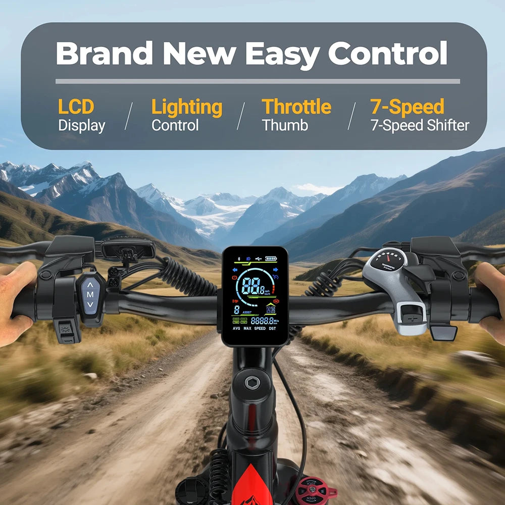 AOVOPRO 750W Electric Bike 48V Battery Versatile Design
