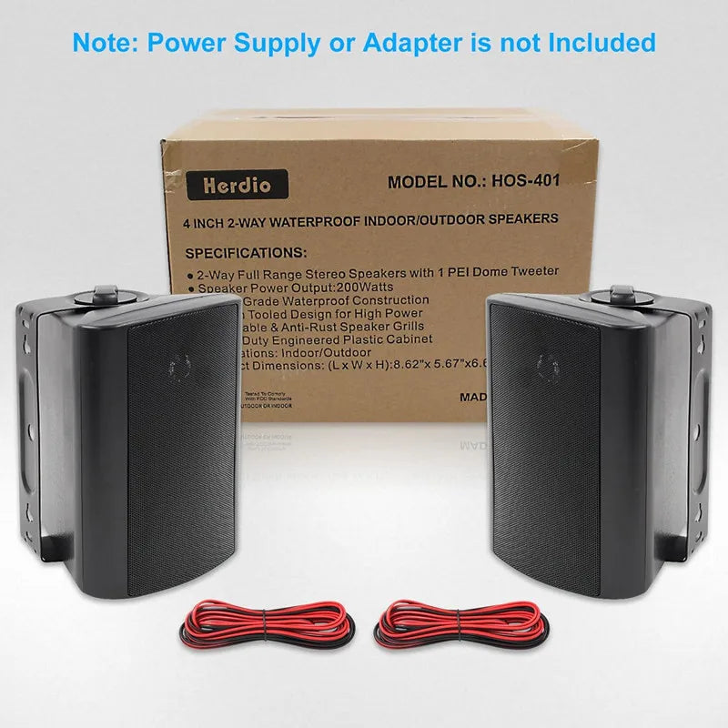 Herdio Outdoor Passive Speakers With Powerful Bass And Stereo Sound