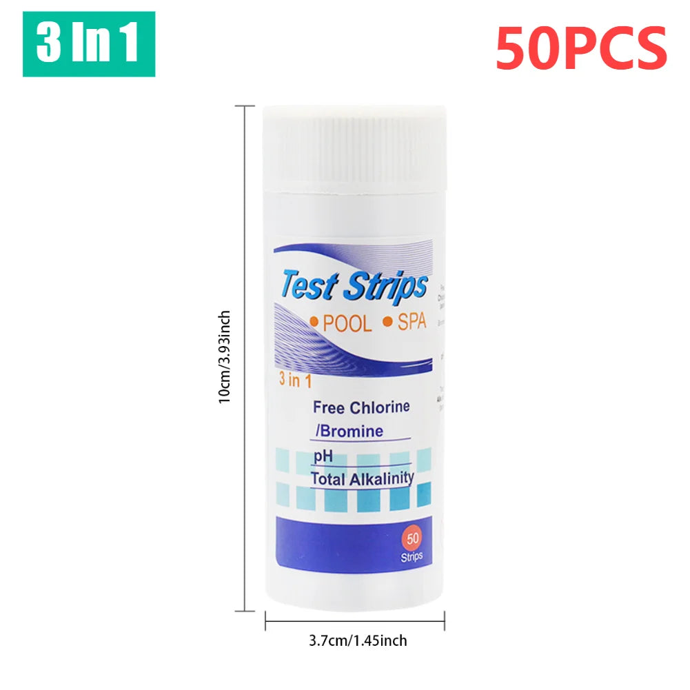 50/100PCS 3/5/6/7 in 1 Water Quality Test Paper Swimming Pool PH Test Strips Multipurpose Aquarium Test Strips for Fish Tank