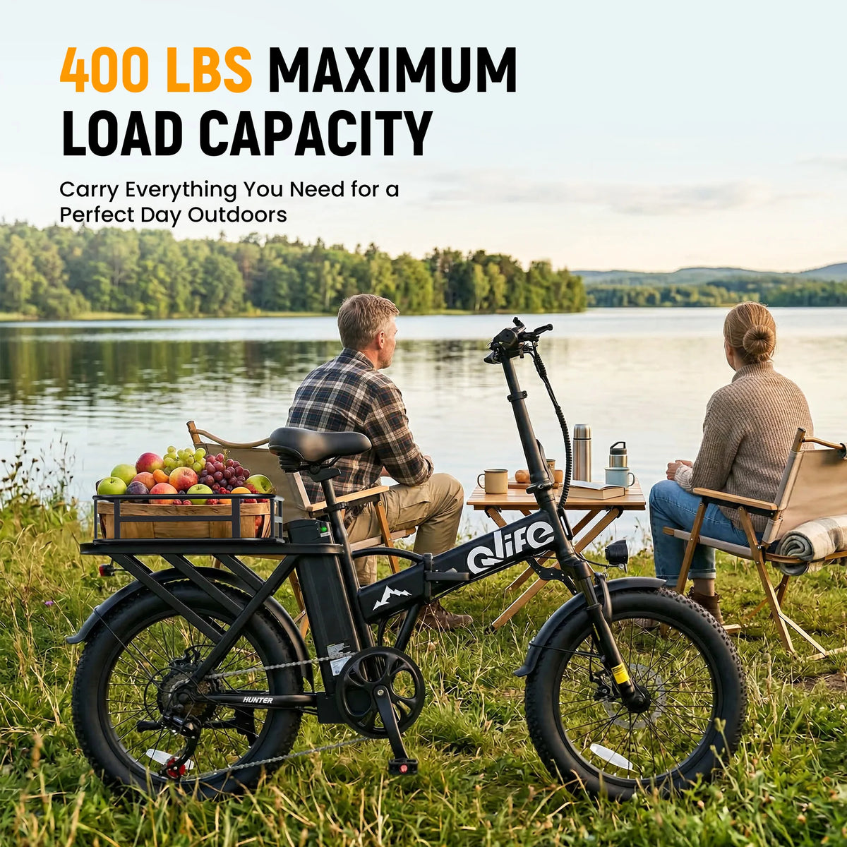 Qlife 20"×3" Fat Tire Foldable Ebike, 1200W Peak Motor 48V 13.5Ah Battery, 28MPH 65Mi Long Range Electric Bicycle