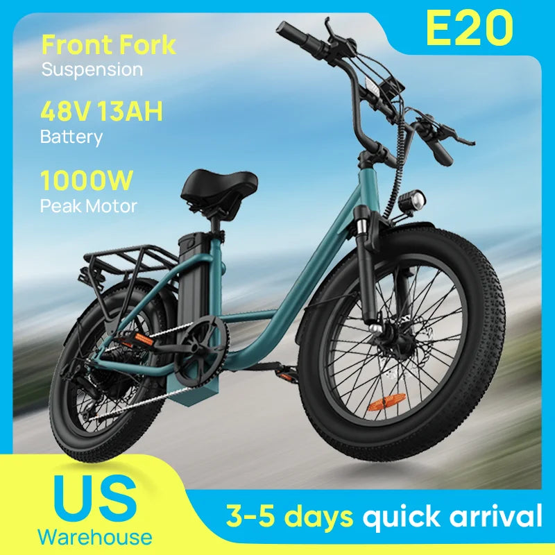 URLIFE E20 1000W Electric Bike With Dual Disc Brakes