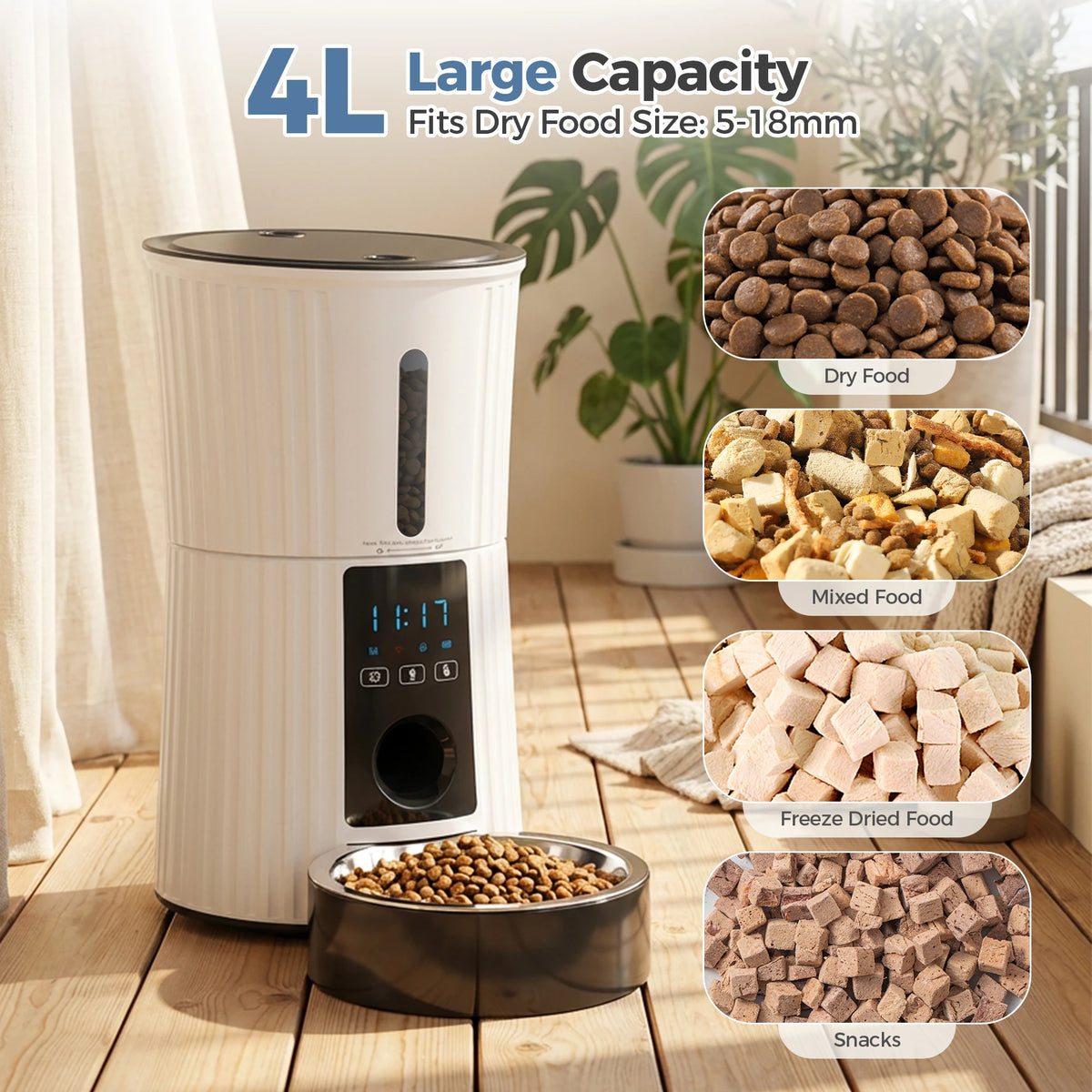 JHK Automatic WiFi Cat Feeder With App Control And Timer