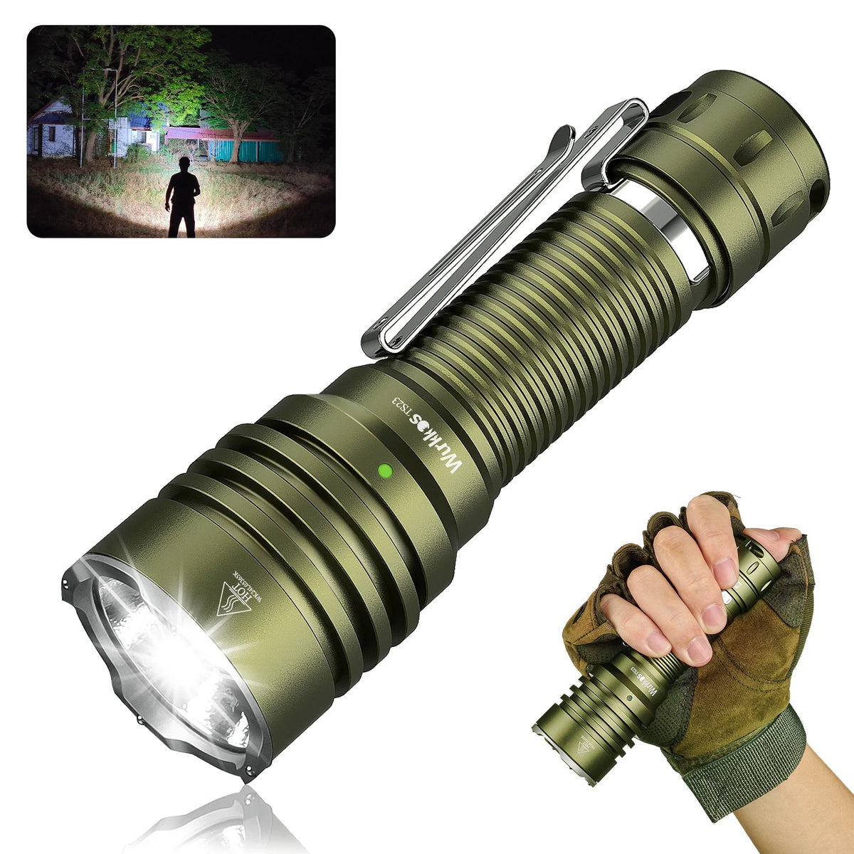 Wurkkos TS23 6000-6500K Powerfull Flashlight 5000LM IP68 Waterproof long shot 482m CRI90+ for Emergency Hiking Cycling