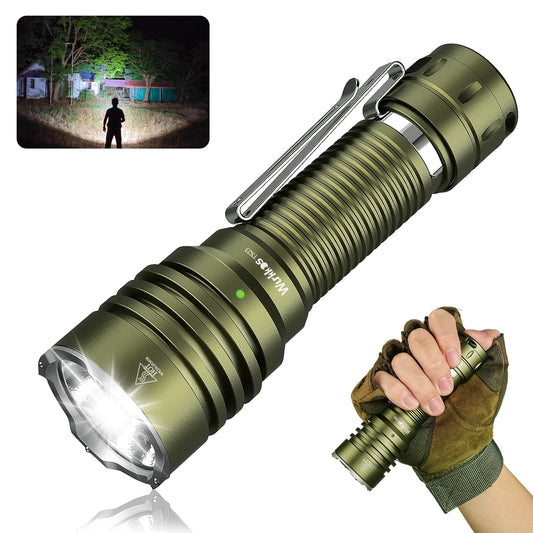 Wurkkos TS23 6000-6500K Powerfull Flashlight 5000LM IP68 Waterproof long shot 482m CRI90+ for Emergency Hiking Cycling