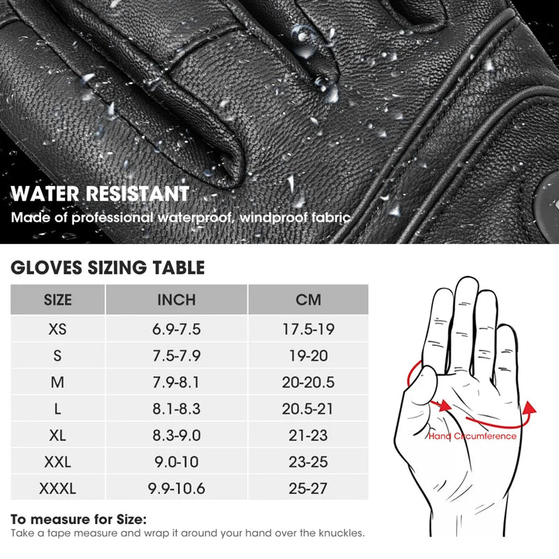 Motorcycle Winter Warm Heated Gloves Heated Gloves Skiing Warm Touch Screen Waterproof Heated Rechargeable Gloves
