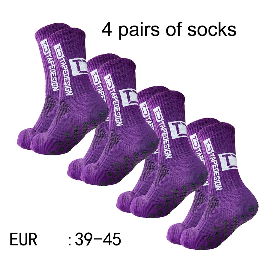 4 pairs of new TC mid tube glued football socks for sports training and competition, non slip and breathable socks 2030