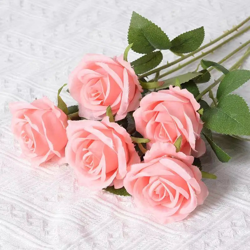 Artificial Rose Flowers Bouquet Branches For Wedding And Home Decor