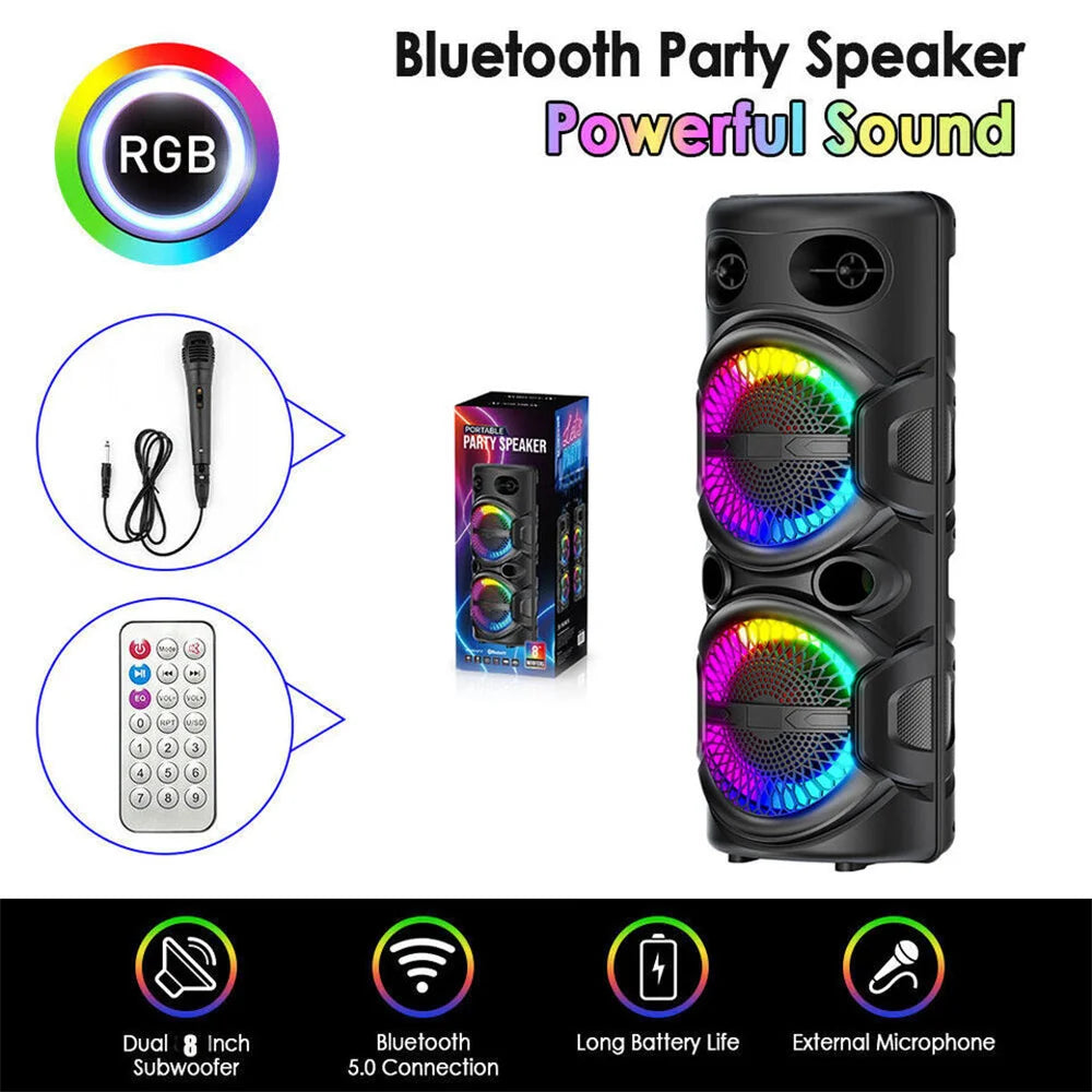 CURUK Portable Bluetooth Speaker With Deep Bass And Karaoke