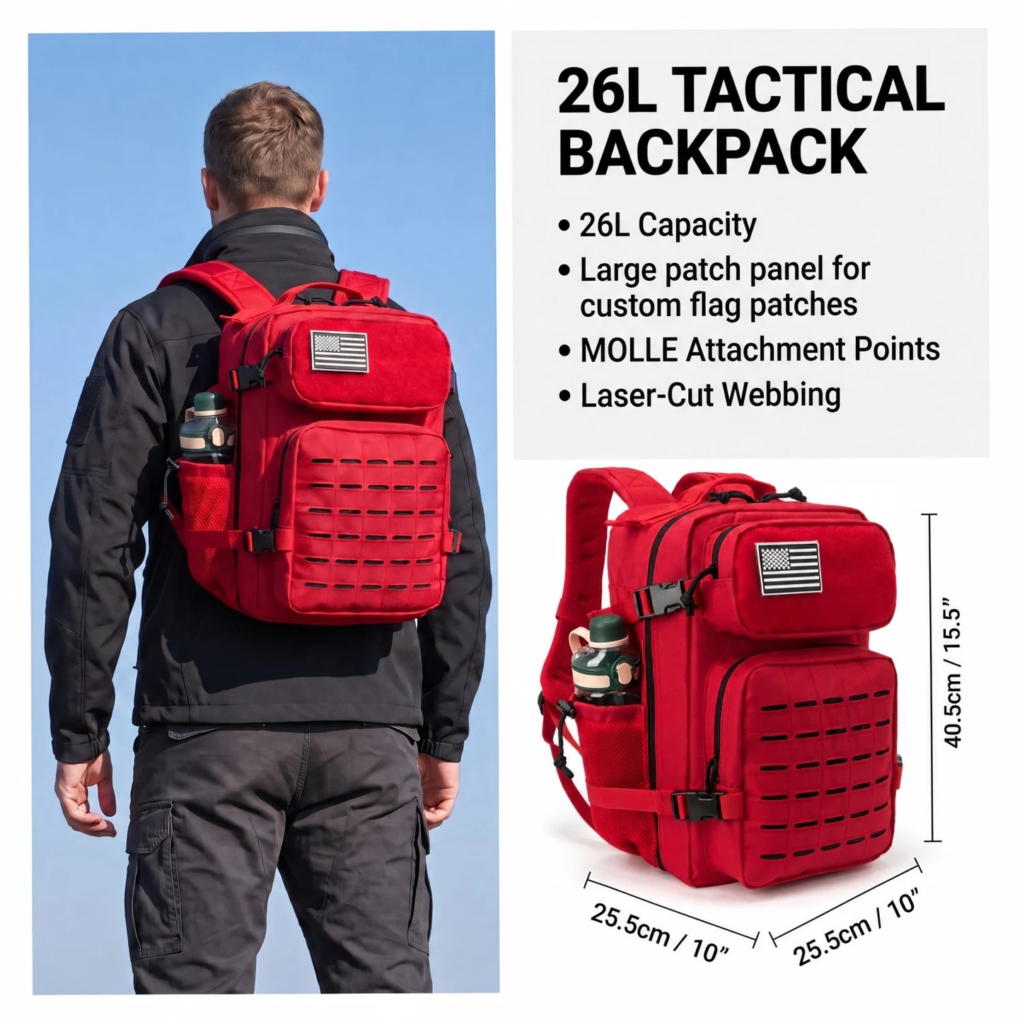 ReFire Gear Molle Hiking Backpack With Dual Cup Holders