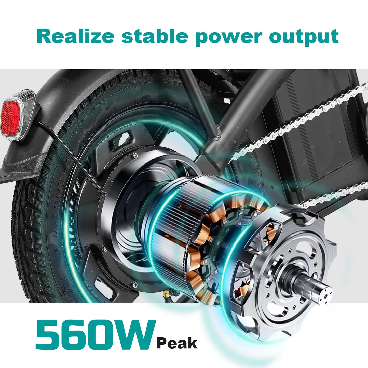 Terrosor Folding Electric Bike 560W Motor 48V Battery 32 Miles