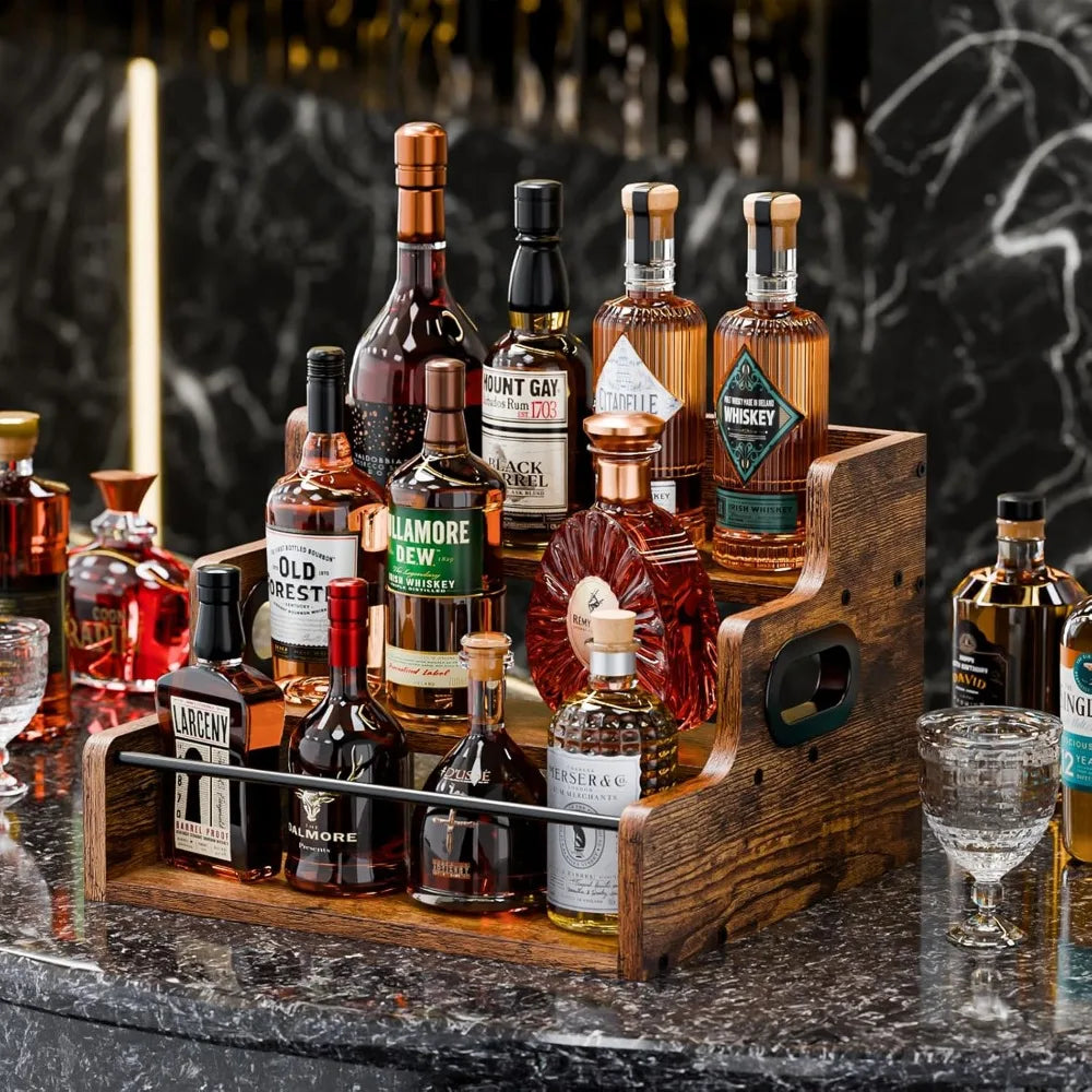 NBVCX Three Tier Countertop Liquor Display Shelf And Syrup Organizer