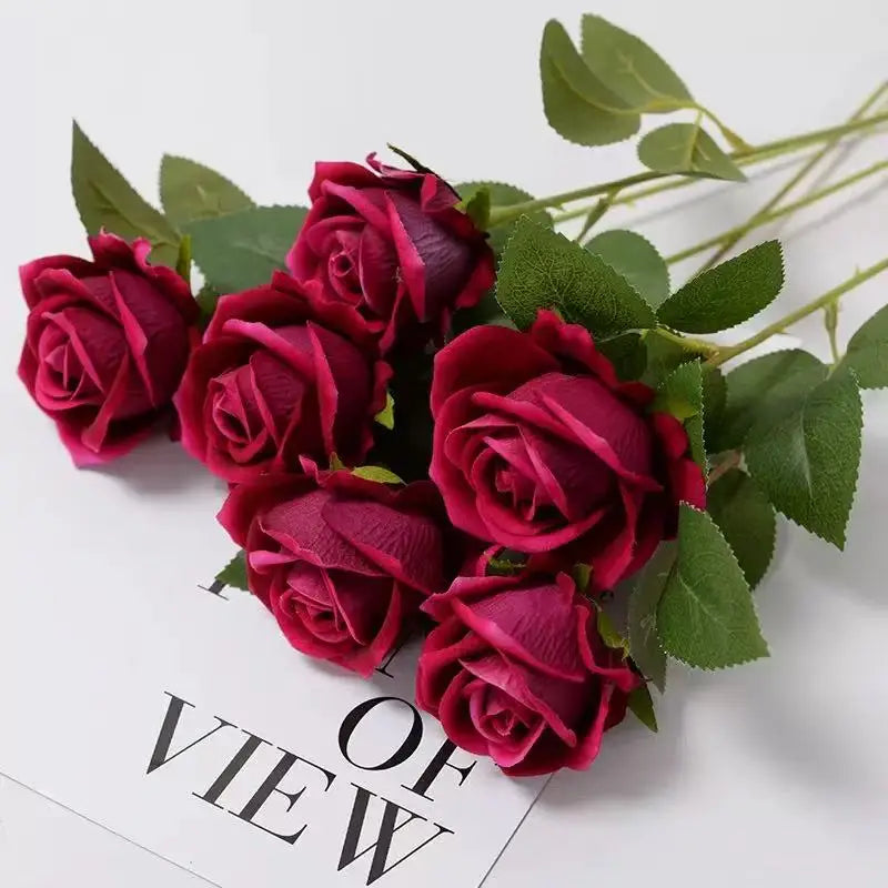 Artificial Rose Flowers Bouquet Branches For Wedding And Home Decor